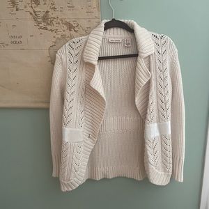 DKNY Jeans cream knit sweater cardigan